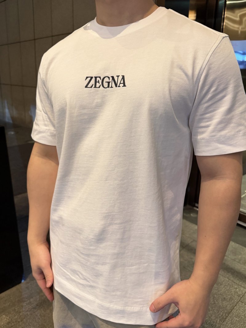 Zegna White Logo Short Sleeve T-Shirt view