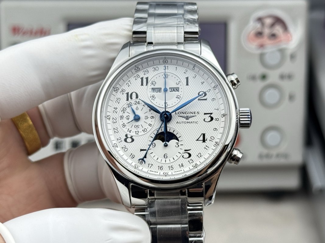 Longines Master Collection Moon Phase Chronograph 42mm Silver
