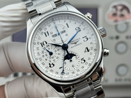 Longines Master Collection Moon Phase Chronograph 42mm Silver view 4