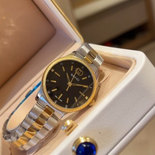 Gucci Two-Tone Black Dial Timepiece Watch