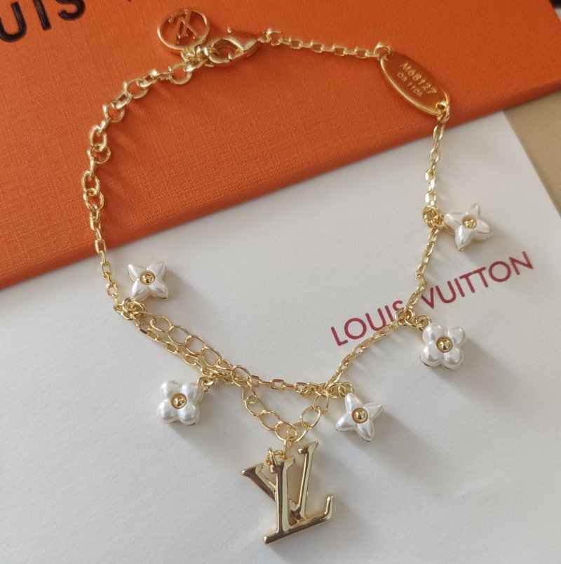 Louis Vuitton Gram Gold Monogram Floral Zirconia Bracelet