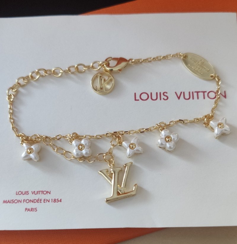 Louis Vuitton Gram Gold Monogram Floral Zirconia Bracelet view