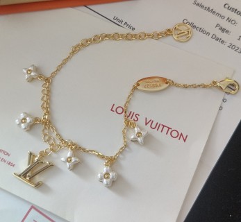 Louis Vuitton Gram Gold Monogram Floral Zirconia Bracelet view 6