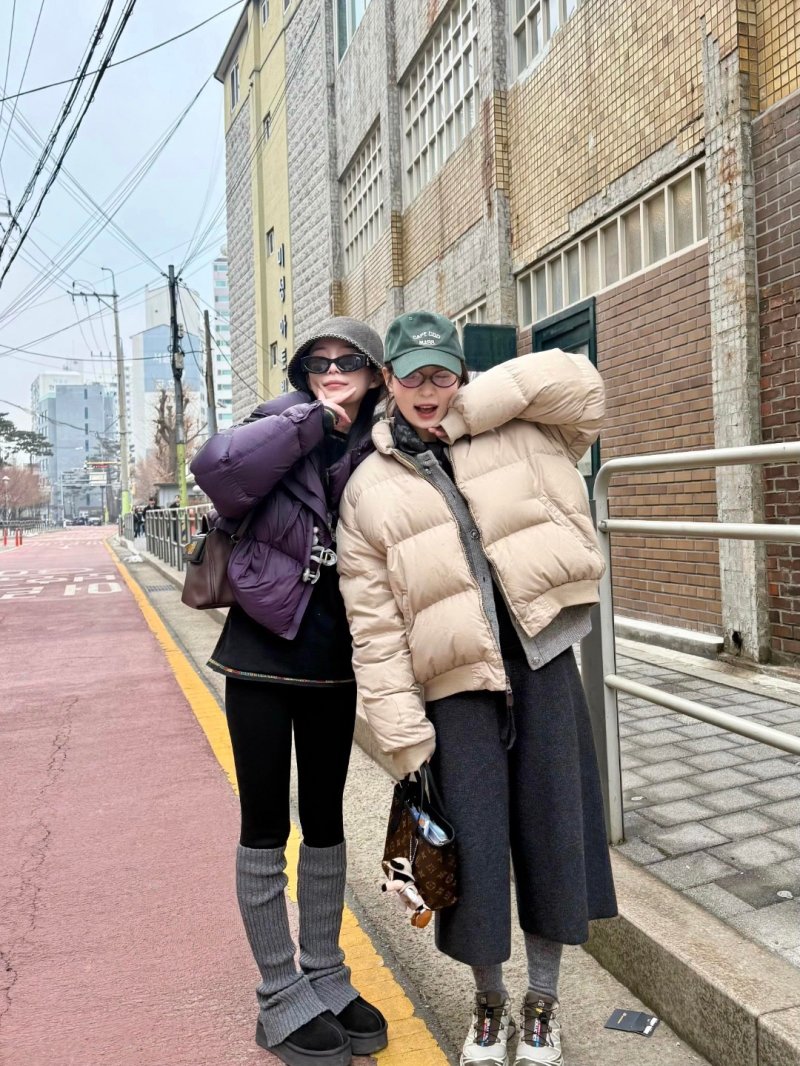 Cream Puffer Down Jacket - Lightweight Winter Coat view