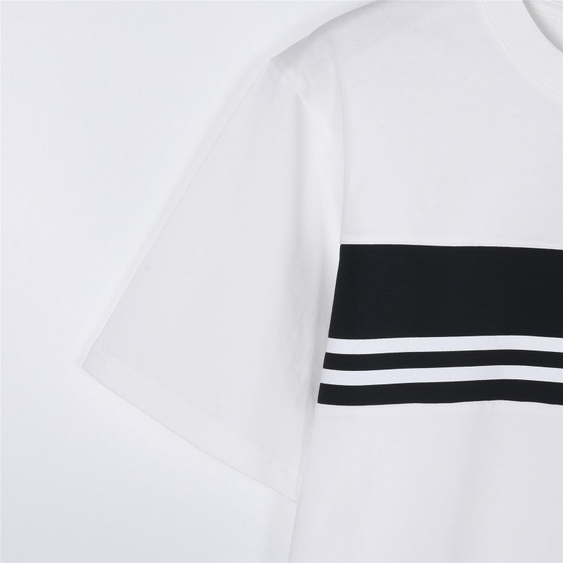 Prada Stripe Block Short Sleeve T-Shirt White Black view