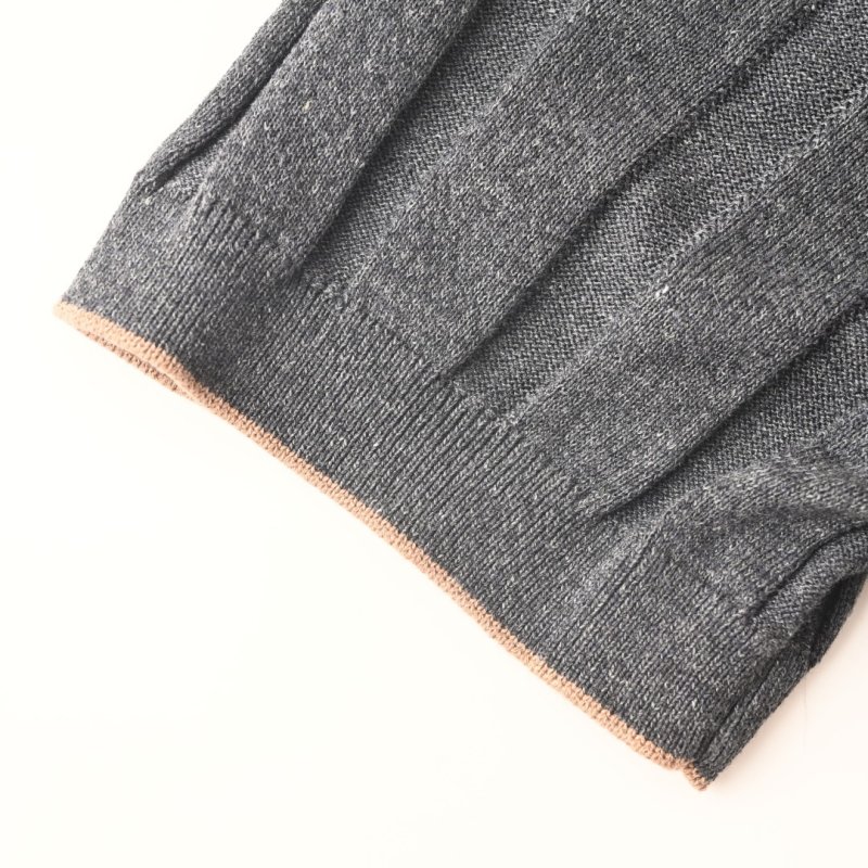 Charcoal Grey Vertical Striped Knit Polo Shirt view