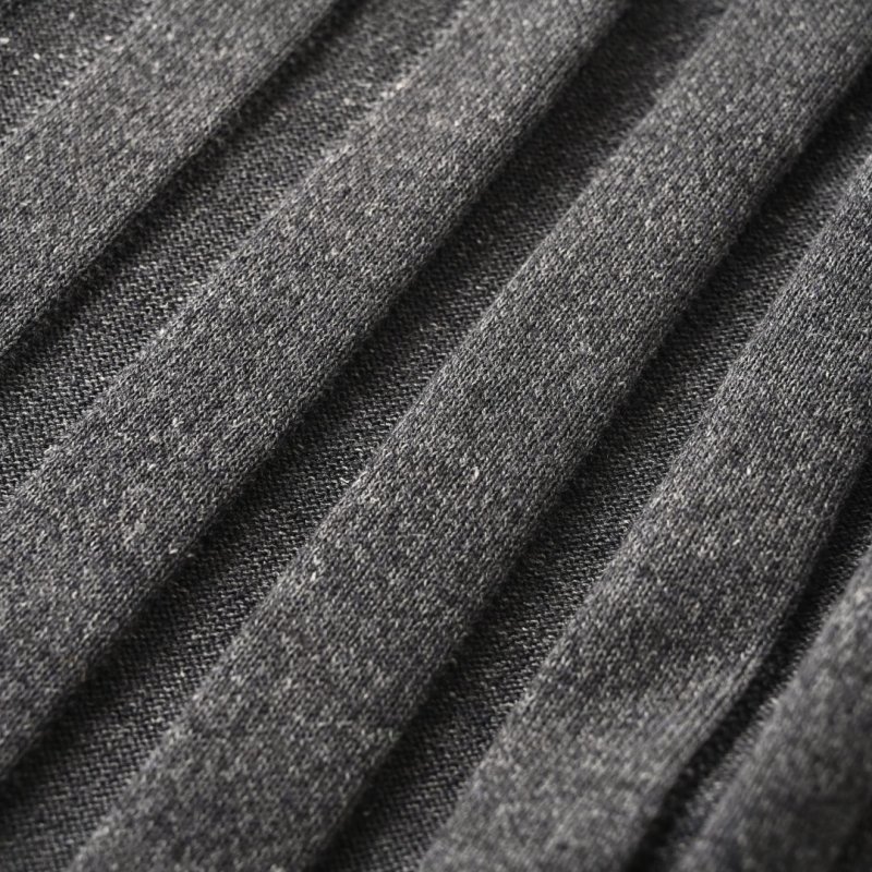 Charcoal Grey Vertical Striped Knit Polo Shirt view