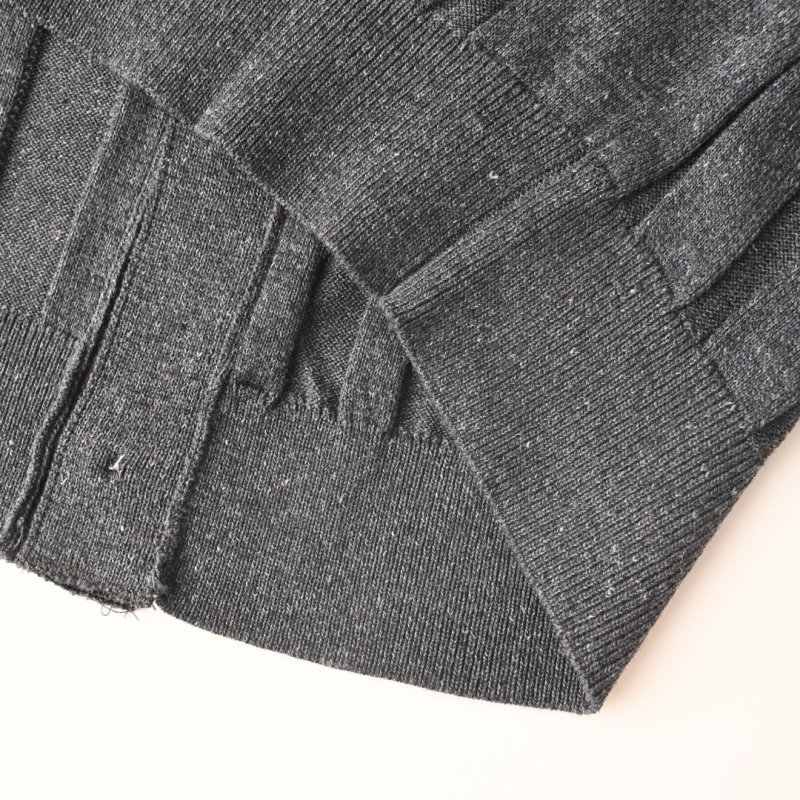 Charcoal Grey Vertical Striped Knit Polo Shirt view