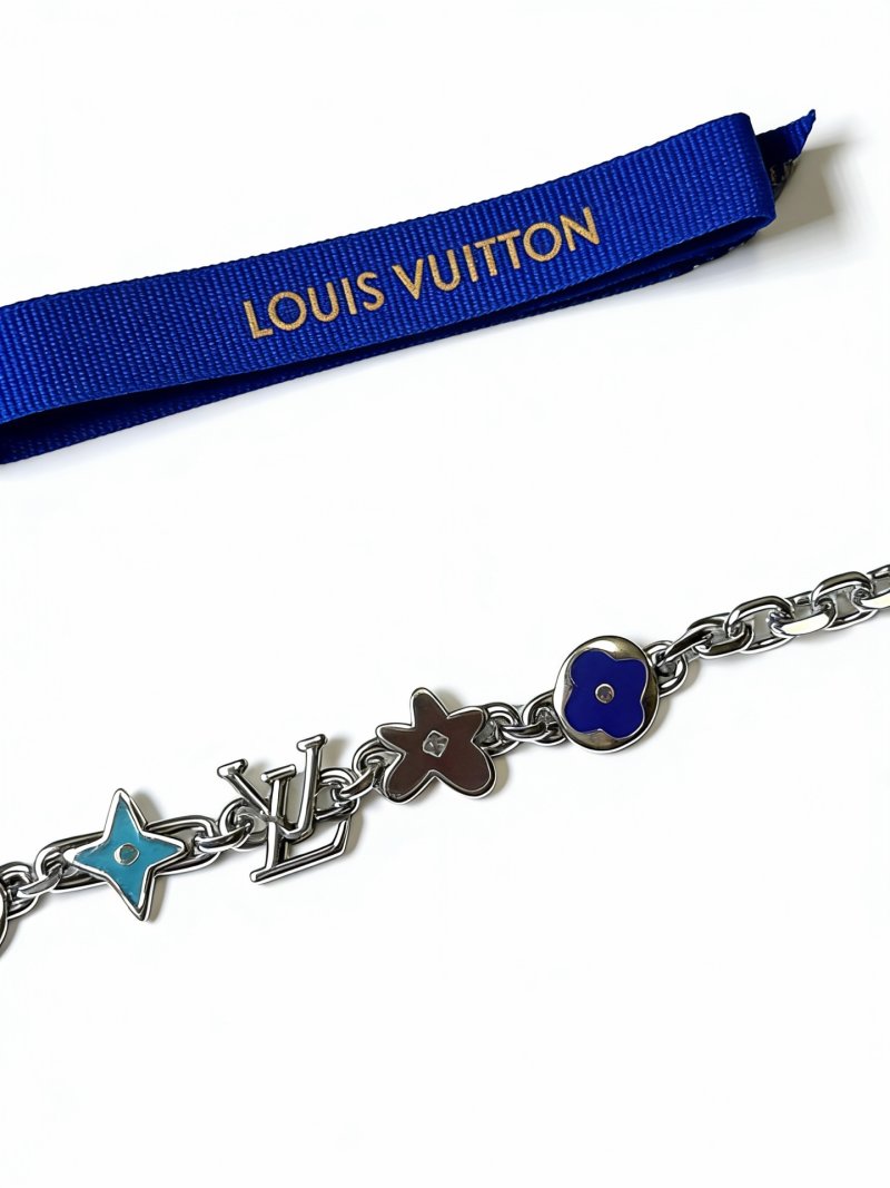 Louis Vuitton Monogram Chain Bracelet Silver Multi-colour