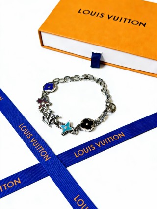 Louis Vuitton Monogram Chain Bracelet Silver Multi-colour view 4