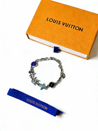 Louis Vuitton Monogram Chain Bracelet Silver Multi-colour view 6