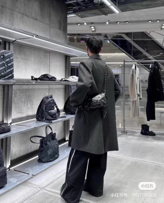 Balenciaga Black Leather Studded Crossbody Bag view 9