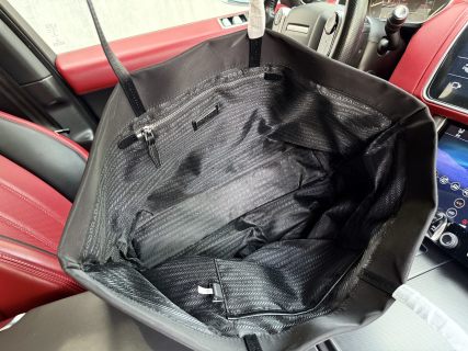 Prada Nylon Saffiano Leather Tote Bag Black view 9