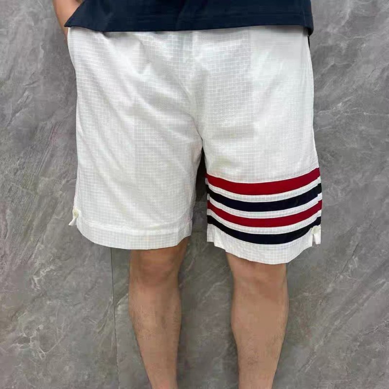 White Shorts with Red Navy Stripe Detail view