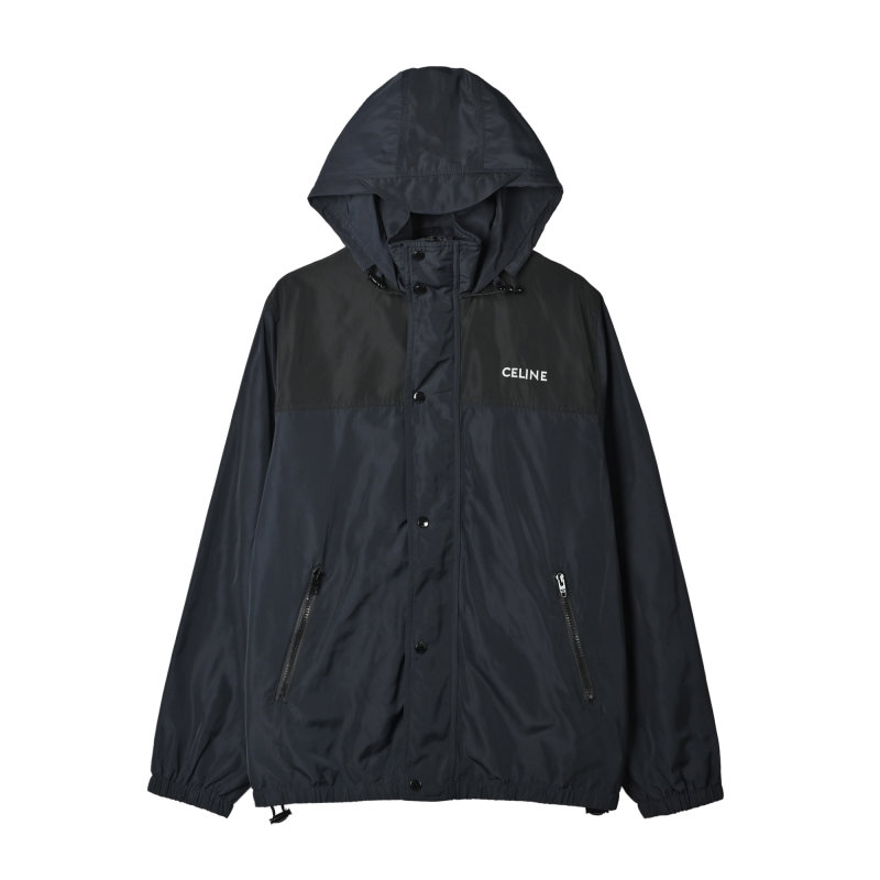 Black Nylon Puffer Jacket with Hood view