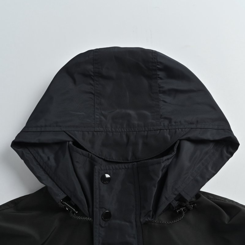 Black Nylon Puffer Jacket with Hood view