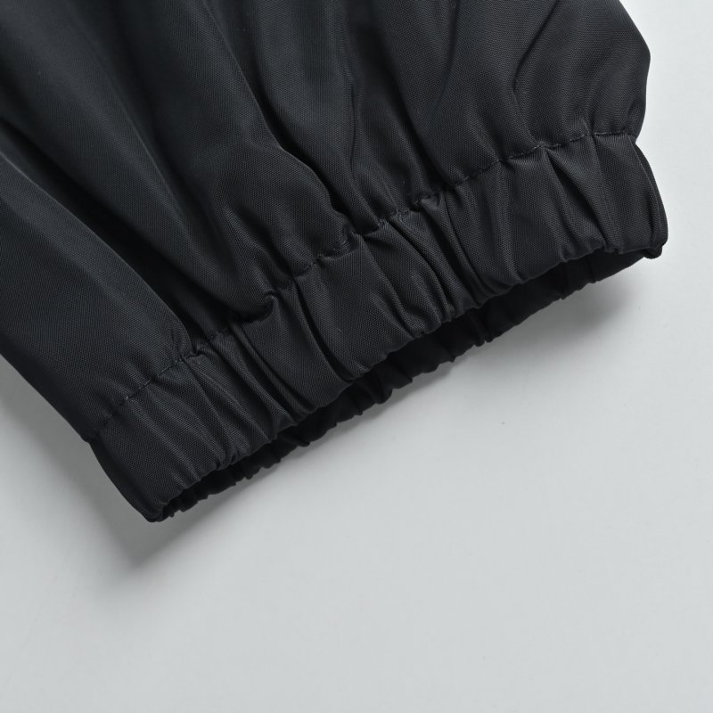 Black Nylon Puffer Jacket with Hood view