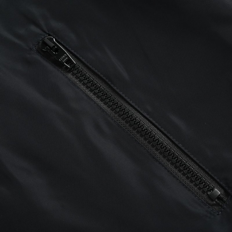 Black Nylon Puffer Jacket with Hood view
