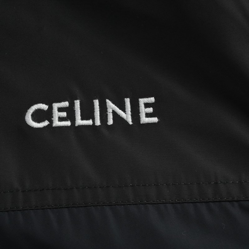 Black Nylon Puffer Jacket with Hood view