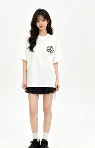 White Graphic Print Short Sleeve T-Shirt