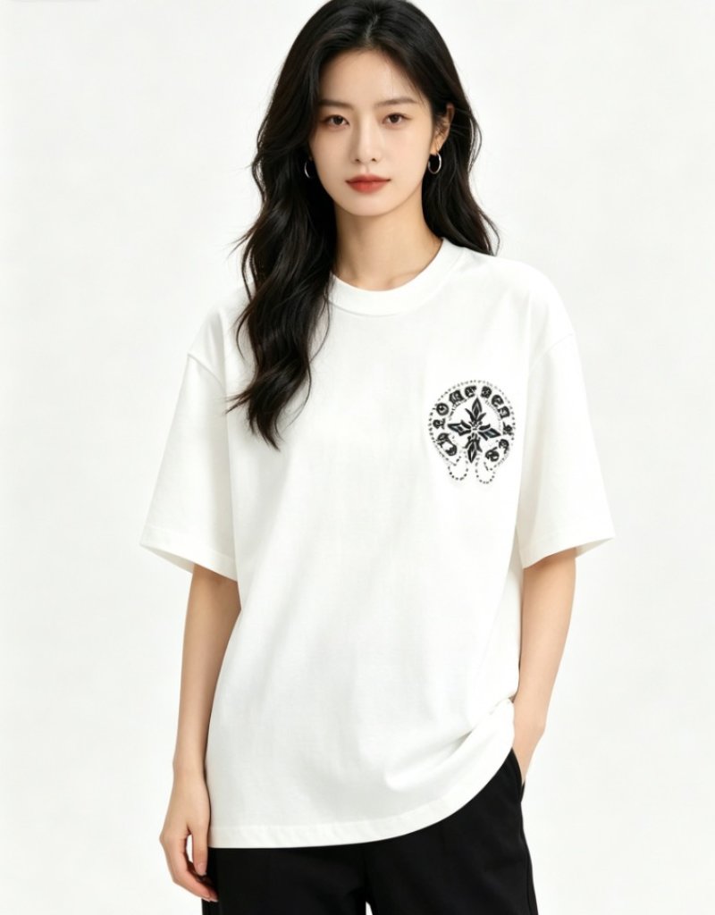 White Graphic Print Short Sleeve T-Shirt view