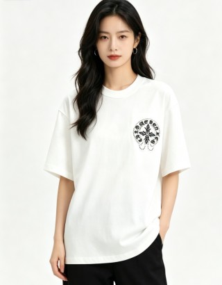 White Graphic Print Short Sleeve T-Shirt view 3