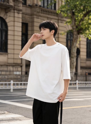 Oversized White Short Sleeve T-Shirt view 5