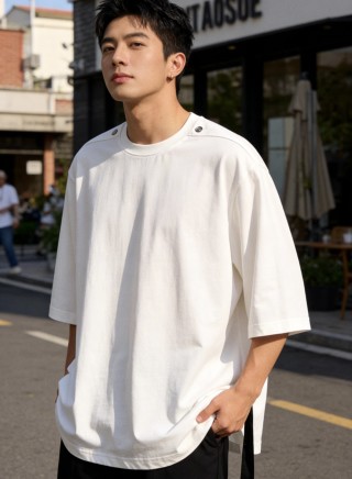 Oversized White Short Sleeve T-Shirt view 6
