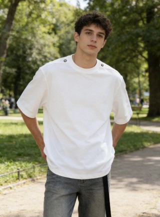 Oversized White Short Sleeve T-Shirt view 7