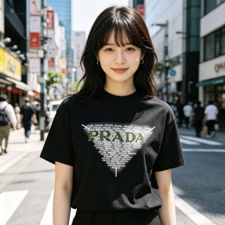 Prada Black Logo Graphic T-Shirt