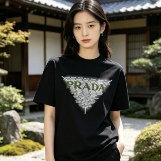 Prada Black Logo Graphic T-Shirt view 5