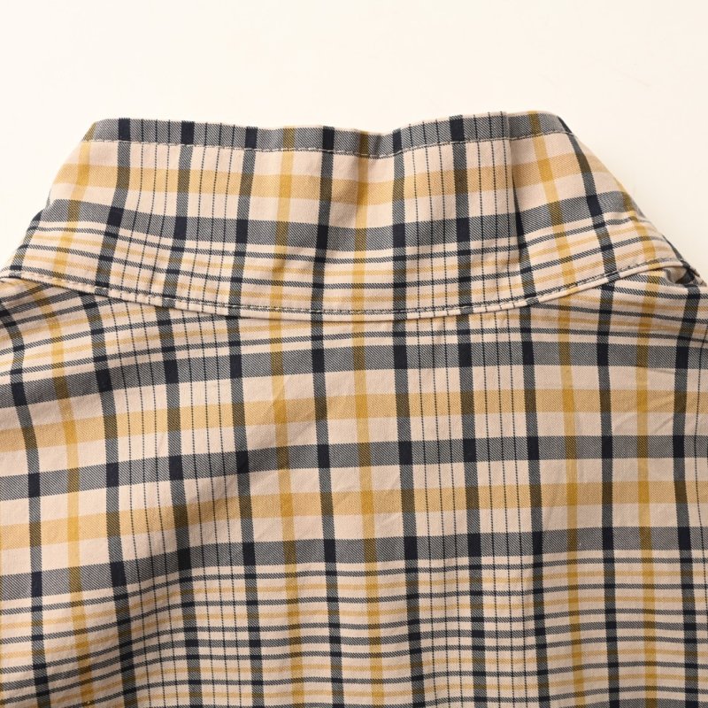 Cream & Navy Plaid Zip-Up Overshirt Jacket view