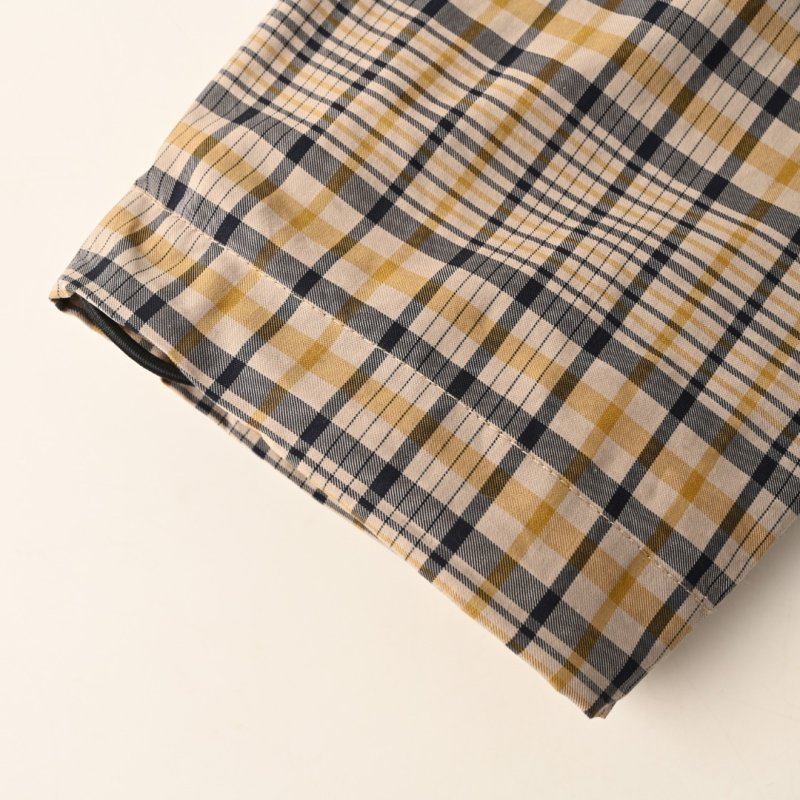 Cream & Navy Plaid Zip-Up Overshirt Jacket view