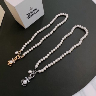 Vivienne Westwood Pearl Orb Pendant Necklace Gold view 3