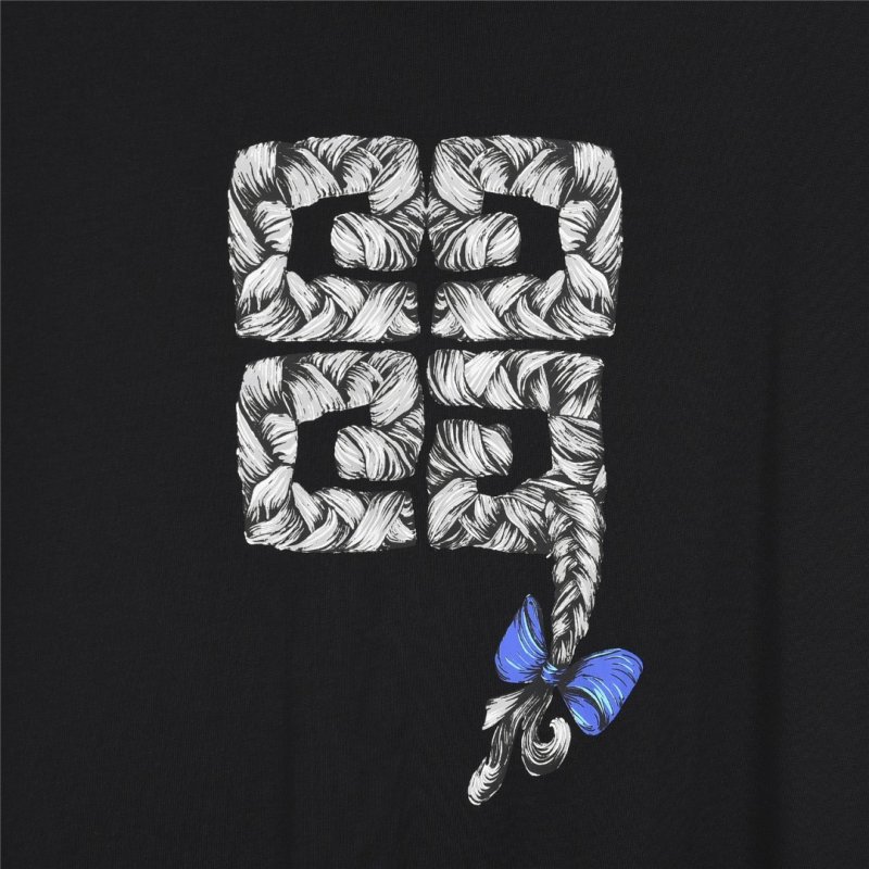 Black Graphic Print Short Sleeve T-Shirt with Floral Pattern view