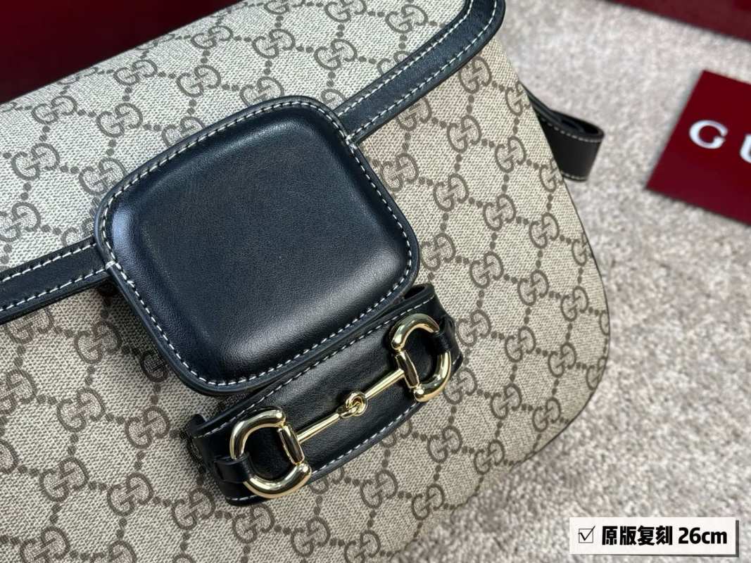Gucci 1955 Horsebit Saddle Bag Beige Monogram view