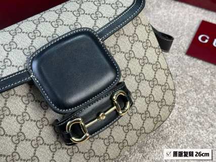 Gucci 1955 Horsebit Saddle Bag Beige Monogram view 8