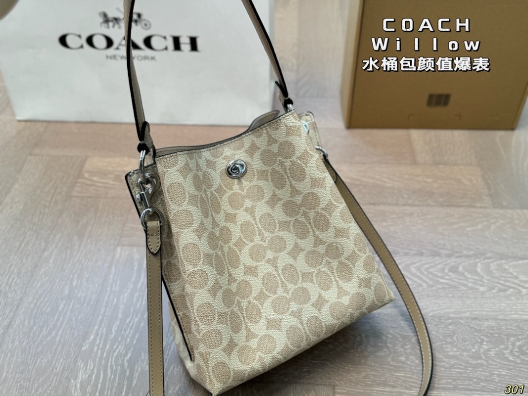 Coach Willow Bucket Bag Beige Monogram