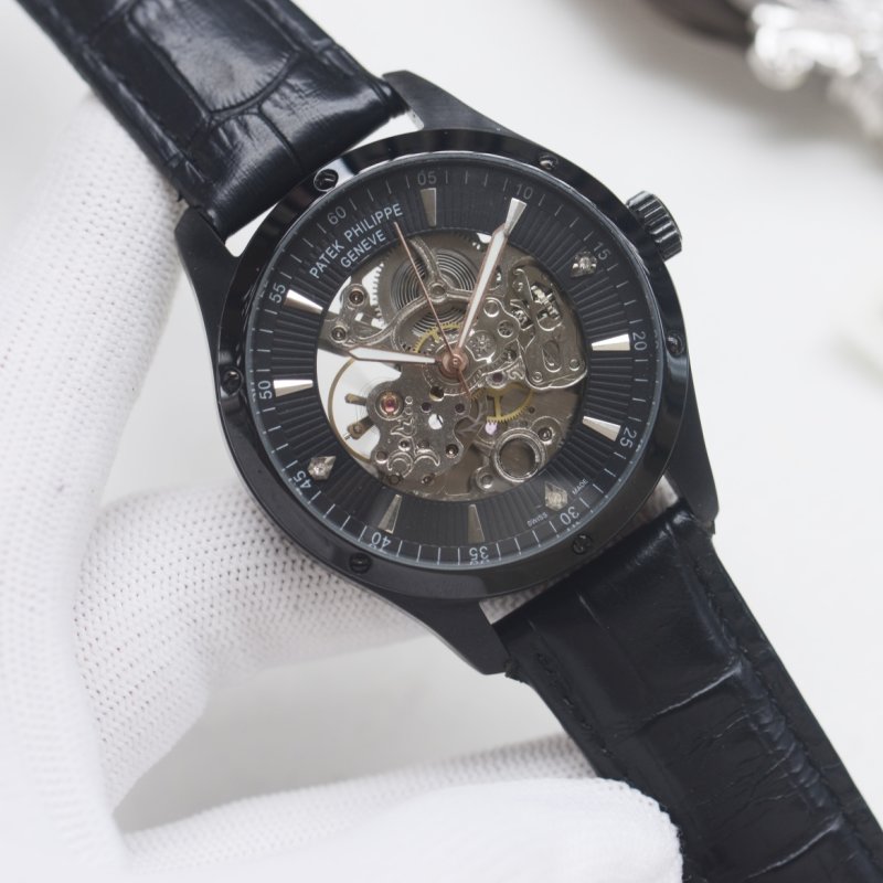 Patek Philippe Skeleton Automatic Black Steel Watch 41mm