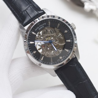Patek Philippe Skeleton Automatic Black Steel Watch 41mm view 5