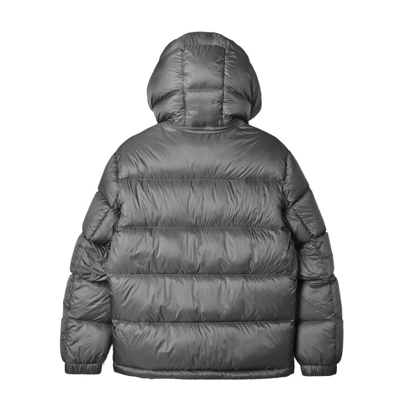 Grey Puffer Down Jacket with Hood view