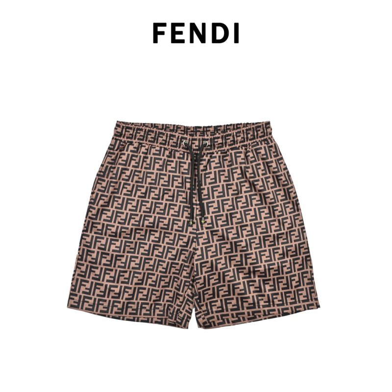 Fendi Monogram Print Shorts Brown view