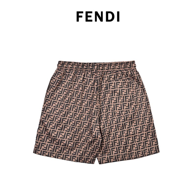 Fendi Monogram Print Shorts Brown view