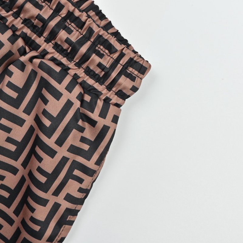 Fendi Monogram Print Shorts Brown view