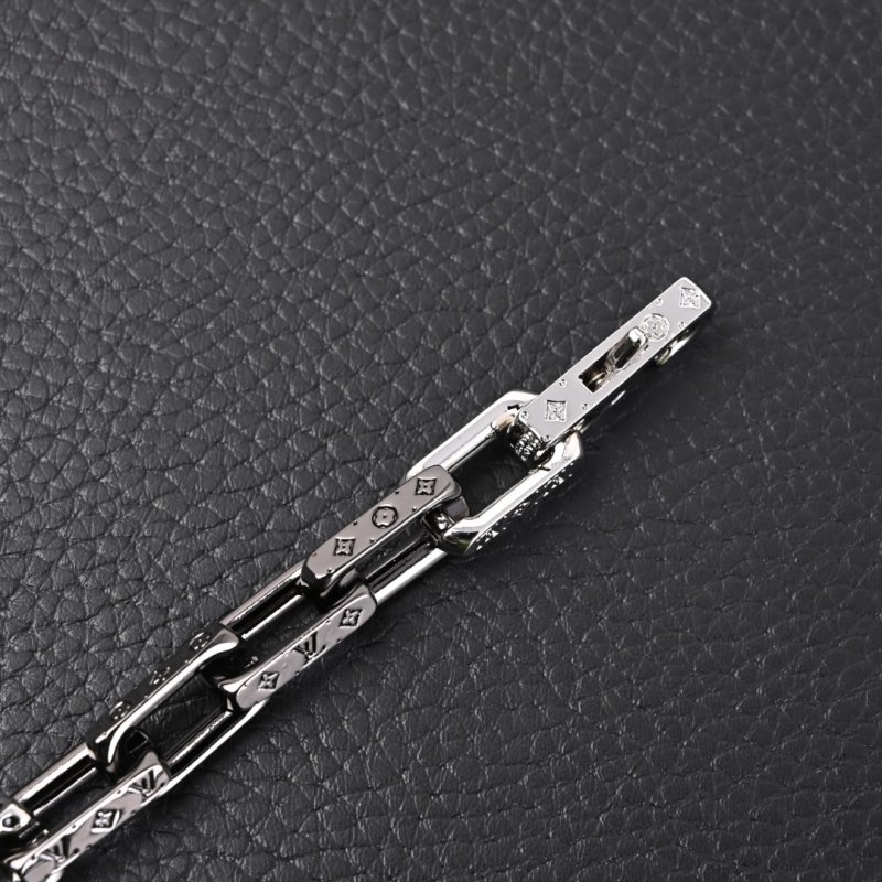 Louis Vuitton LV Monogram Chain Bracelet Black Red view