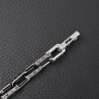 Louis Vuitton LV Monogram Chain Bracelet Black Red view 4