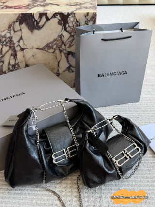 Balenciaga Pamela Pin Bag Black Leather