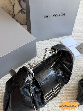 Balenciaga Pamela Pin Bag Black Leather view 4