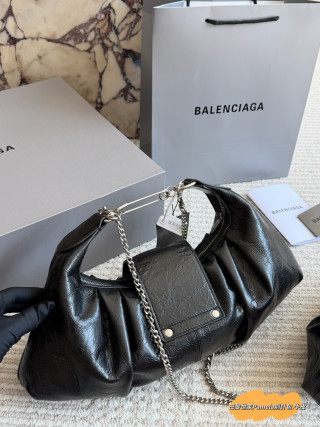 Balenciaga Pamela Pin Bag Black Leather view 6