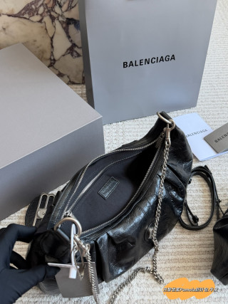 Balenciaga Pamela Pin Bag Black Leather view 7